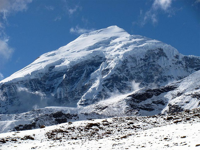 Mt. Jomolhari 7,326m straddles the border between Tibet and Bhutan